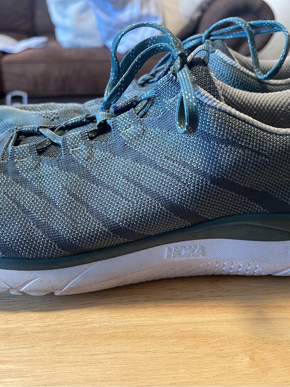 Hoka Hupana Running Shoes Knit Jacquard Men's Size 11 Green